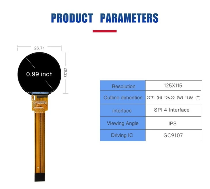 0.99 Inch Circular TFT LCD Module best